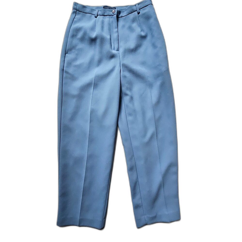 Vintage Karen Scott High-Waist Tailored Trousers Baby Blue 6P